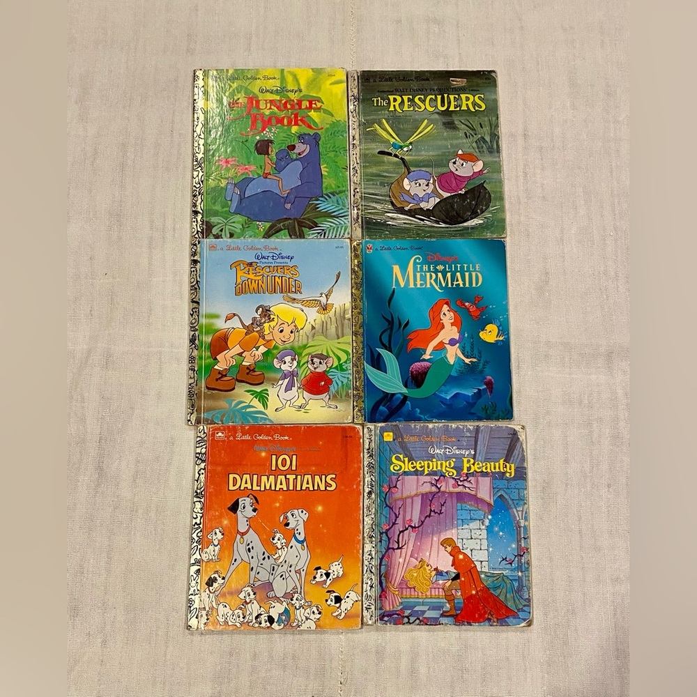 Lot of 6 vintage - A Little Golden books - Disney’s stories Little mermaid, etc